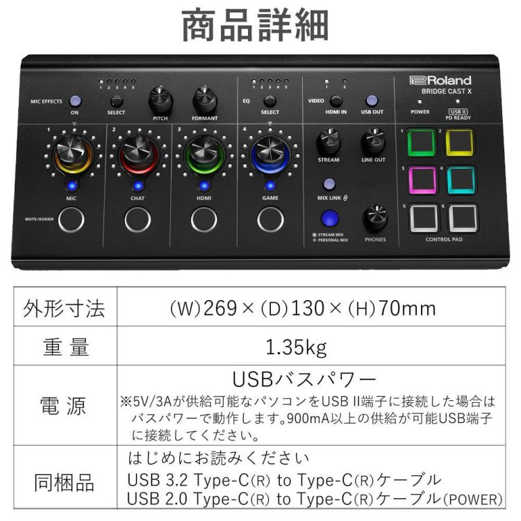 ローランド Roland ゲーミングミキサー BRIDGE CAST X ヘッドホンセット