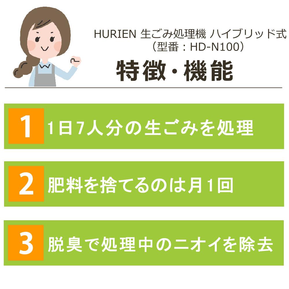 HURIEN ハイブリッド式  HD-N100 2024年モデル ふきん ＆ スポンジ ３点セット ラッピング不可