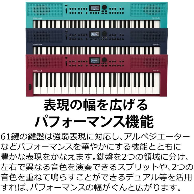 ローランド Roland GO:KEYS 3 GOKEYS3-RD キーボード 61鍵盤 ダークレッド 選べる特典セット ラッピング不可