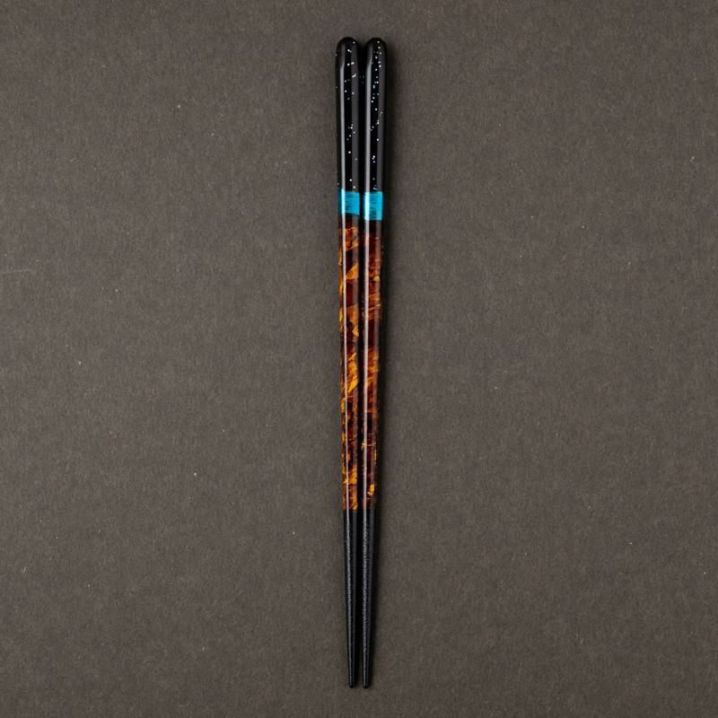 ペア箸セット マツ勘 桐箱 宵・暁 ペア砂岩箸置付 S-12187 ラッピング 熨斗対応