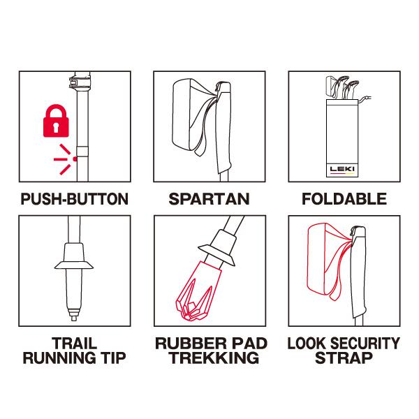 レキ トレッキングポール アルファトレイル FX.ONE スーパーライト レッド 2本1組 カーボン製 折りたたみ式 LEKI 1300528 競技用 ラッピング不可
