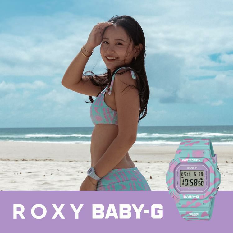 カシオ ベビージー 腕時計 クオーツ デジタル ROXYコラボ 限定 レディース 国内正規品 BGD-565RX-2JR 時計スタンド付