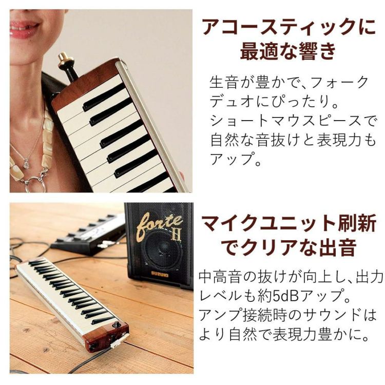 SUZUKI HAMMOND44 PRO-44Hv2 鍵盤ハーモニカ エレアコモデル マウスピース クロスセット ラッピング不可