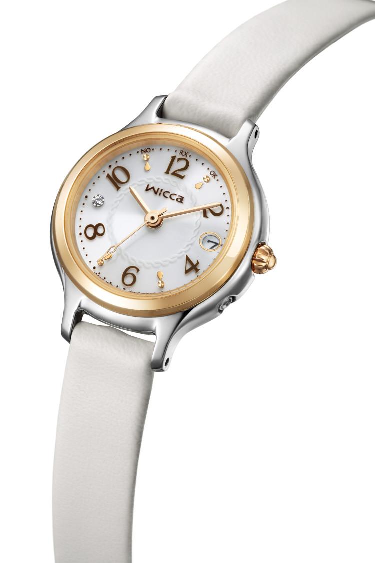 シチズン ウィッカ 腕時計 ソーラー電波 合成皮革バンド 限定モデル ホワイト レディース 国内正規品 KS1-937-11