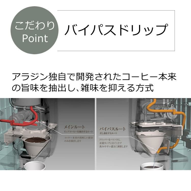 アラジン コーヒーブリュワー コーヒーメーカー ACO-D01A G / K  1リットル給水 デミタス コージーマシーン ドリップコーヒー ドリッパー コーヒー マシン コンパクト スリム おしゃれ シンプル 珈琲 マグカップ サイズ Aladdin ラッピング不可