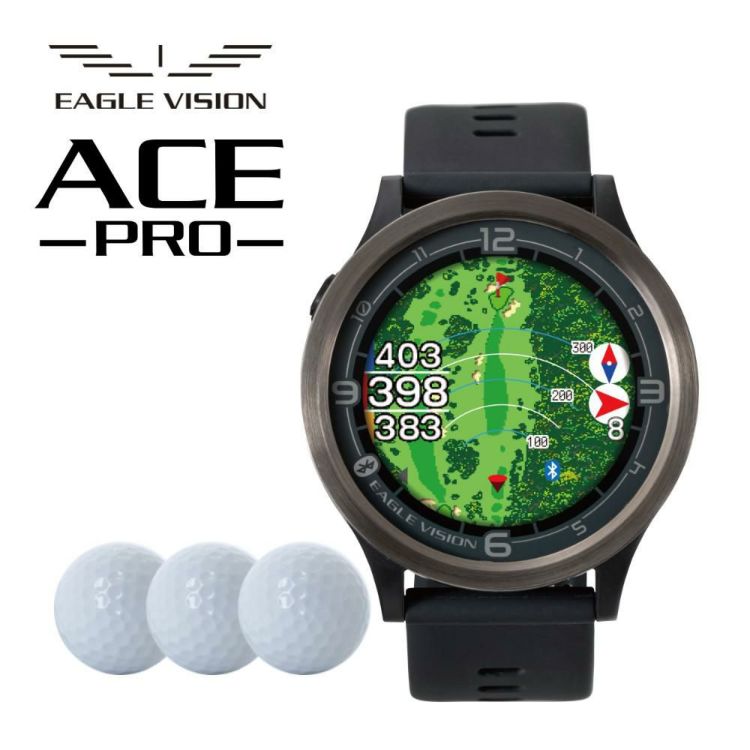 イーグルビジョン ACE PRO エースプロ ゴルフボール付きセット タッチパネル 軽量 EV-337BK ブラック