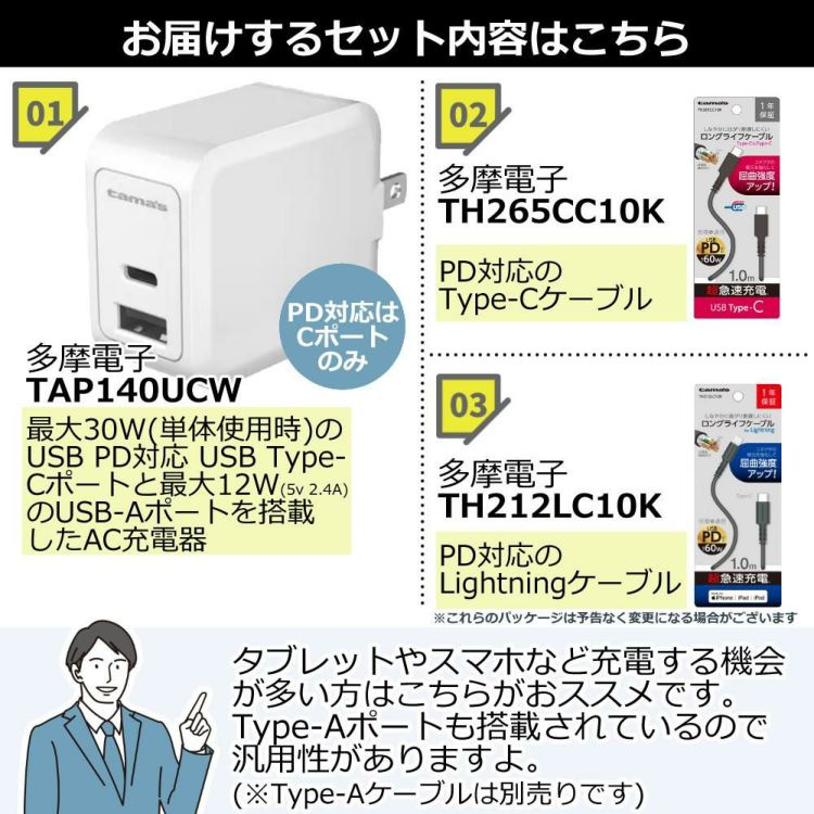  "超"急速充電 入門Ｄセット  多摩電子 TAP140UCW PD30Wコンセントチャージャー AC式充電器 超急速充電 急速充電 USB充電器 携帯 スマホ タブレット 急速充電器 急速充電ケーブル スマートホン 高速充電 充電 速い 早い アイフォン