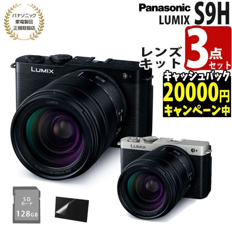 パナソニック ミラーレスカメラ LUMIX S9 28-200キット DC-S9 高倍率ズームレンズキット SD＆液晶保護フィルムセット