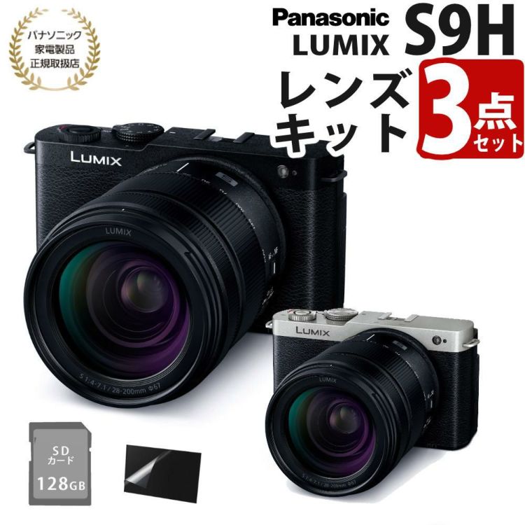 パナソニック ミラーレスカメラ LUMIX S9 28-200キット DC-S9 高倍率ズームレンズキット SD＆液晶保護フィルムセット