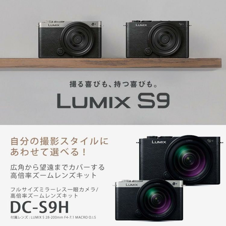 パナソニック ミラーレスカメラ LUMIX S9 28-200キット DC-S9 高倍率ズームレンズキット SD＆液晶保護フィルムセット