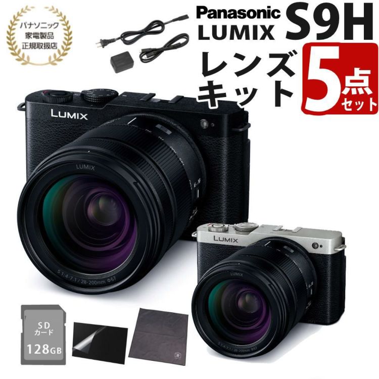 パナソニック ミラーレスカメラ LUMIX S9 28-200キット DC-S9 高倍率ズームレンズキット SD＆アダプタ等5点セット