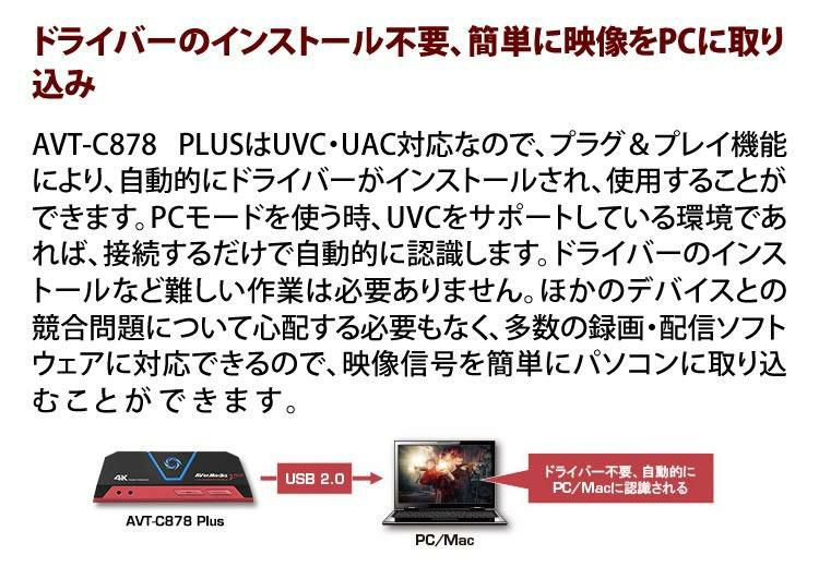 アバーメディア Live Gamer Portable 2 PLUS ゲームキャプチャーデバイス AVT-C878 PLUS HDMIケーブル 2m セット