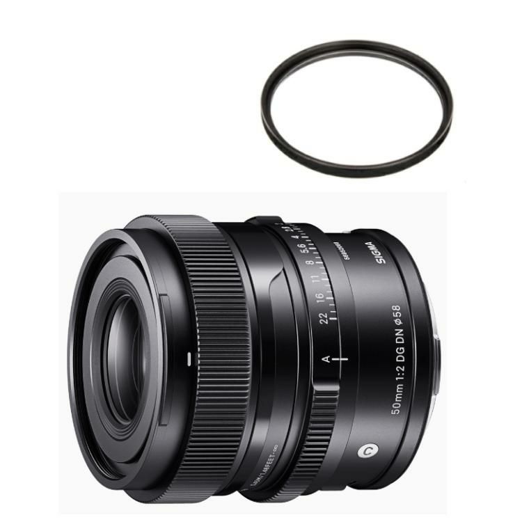 レビューでレンズキャッププレゼント   レンズ保護フィルター付 シグマ 50mm F/2 DG DN C  ソニーEマウント用