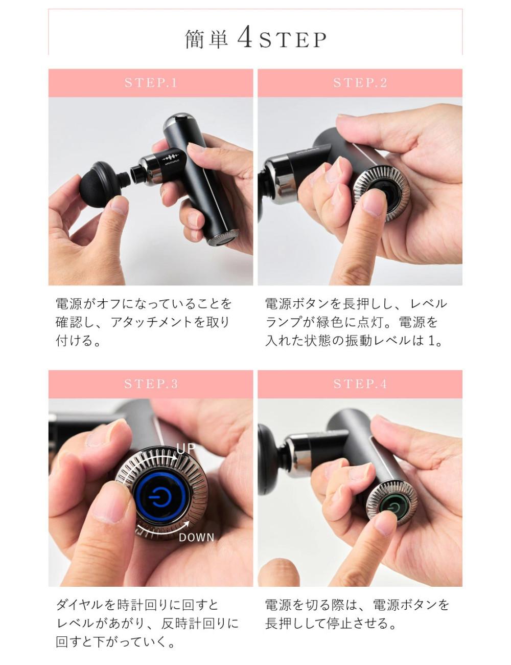 WAVEWAVE マッサージガン フェイシャルリリースガン リトル 巾着ポーチ付き Fascial Release Gun Little ウェイブウェイブ wave2301