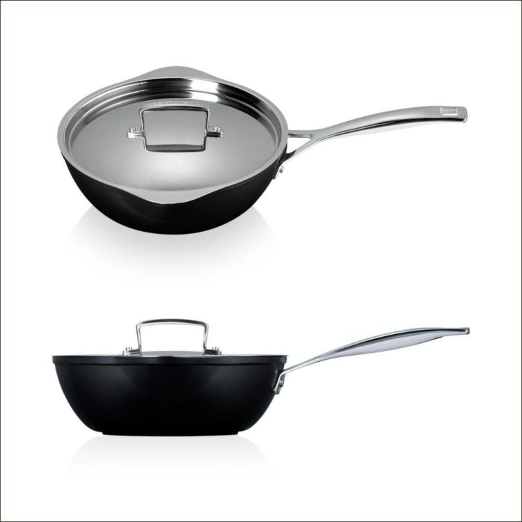 ル・クルーゼ TNS シェフズパン・ダブルスパウト 24cm NC  フタ付き  ルクルーゼ lecreuset 深型 フライパン ノンスティック加工 直火 IH オーブン対応 食洗機対応