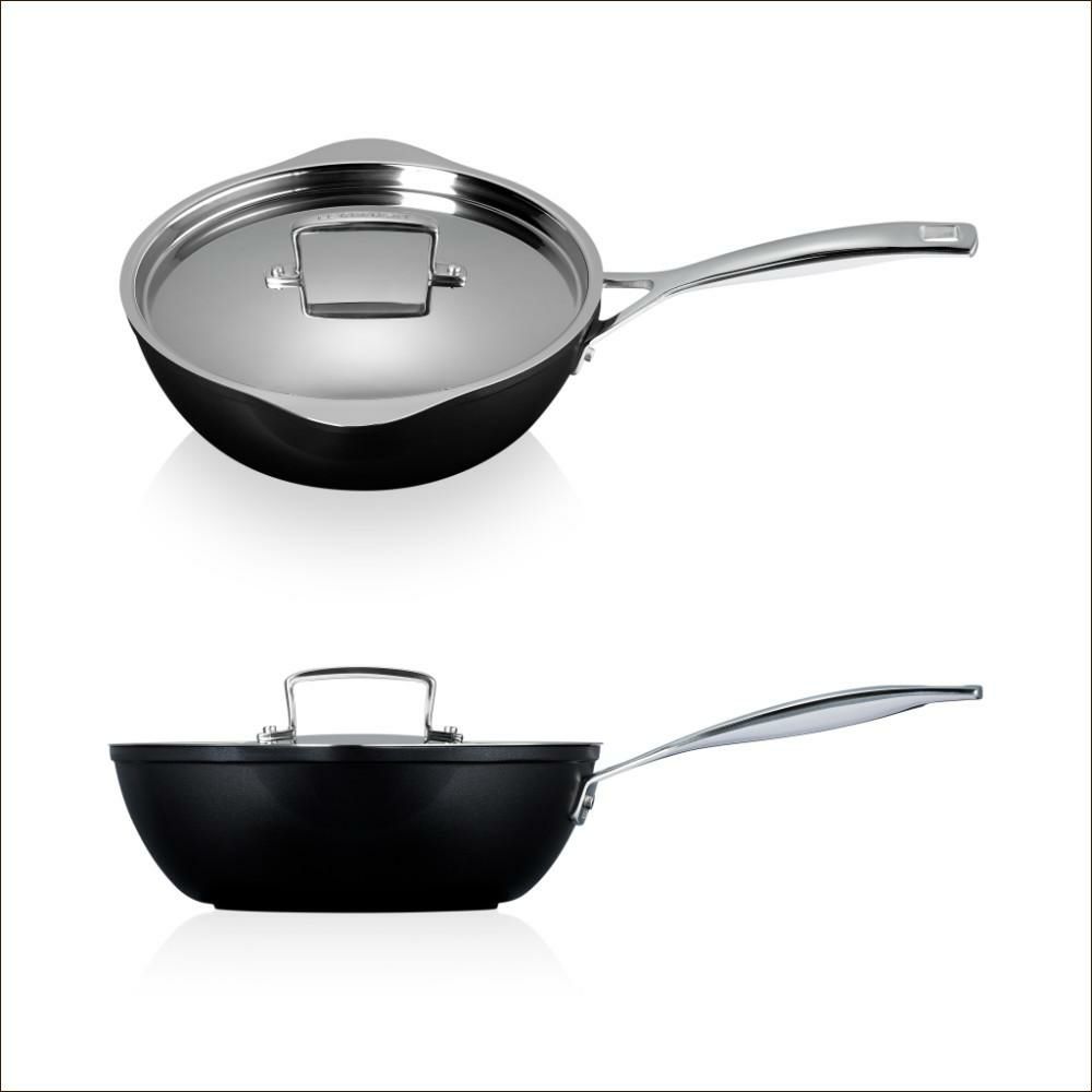 ル・クルーゼ TNS シェフズパン・ダブルスパウト 24cm NC  フタ付き  ルクルーゼ lecreuset 深型 フライパン ノンスティック加工 直火 IH オーブン対応 食洗機対応