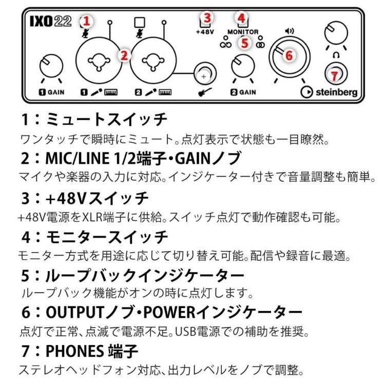スタインバーグ steinberg オーディオインターフェイス USB IXO22