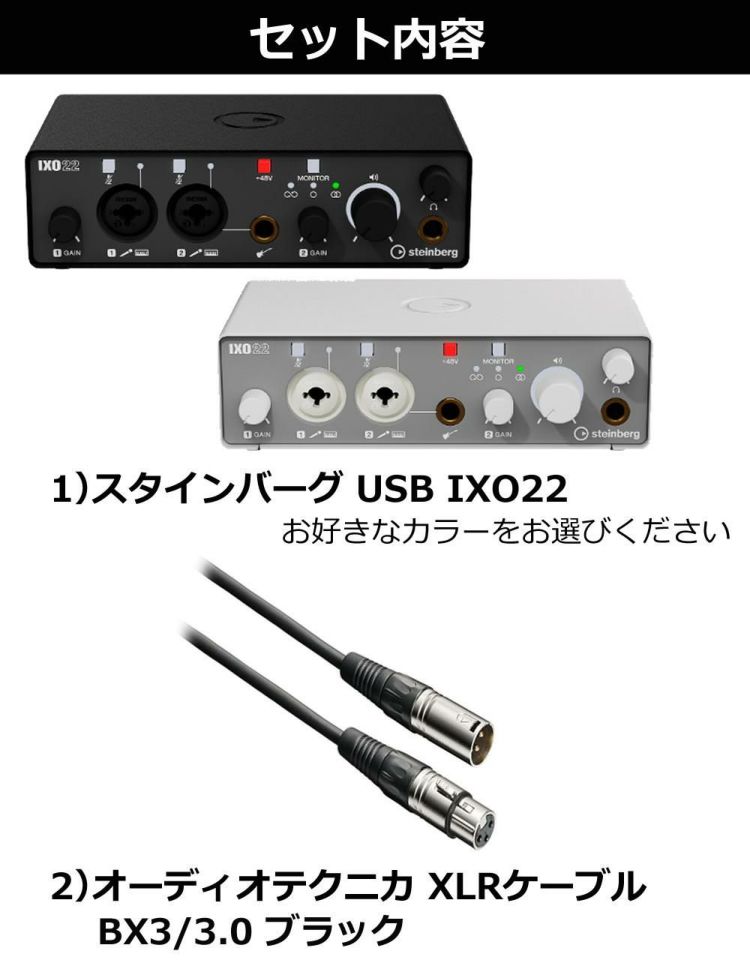 スタインバーグ USB IXO22 オーディオインターフェイス キャノンケーブル セット