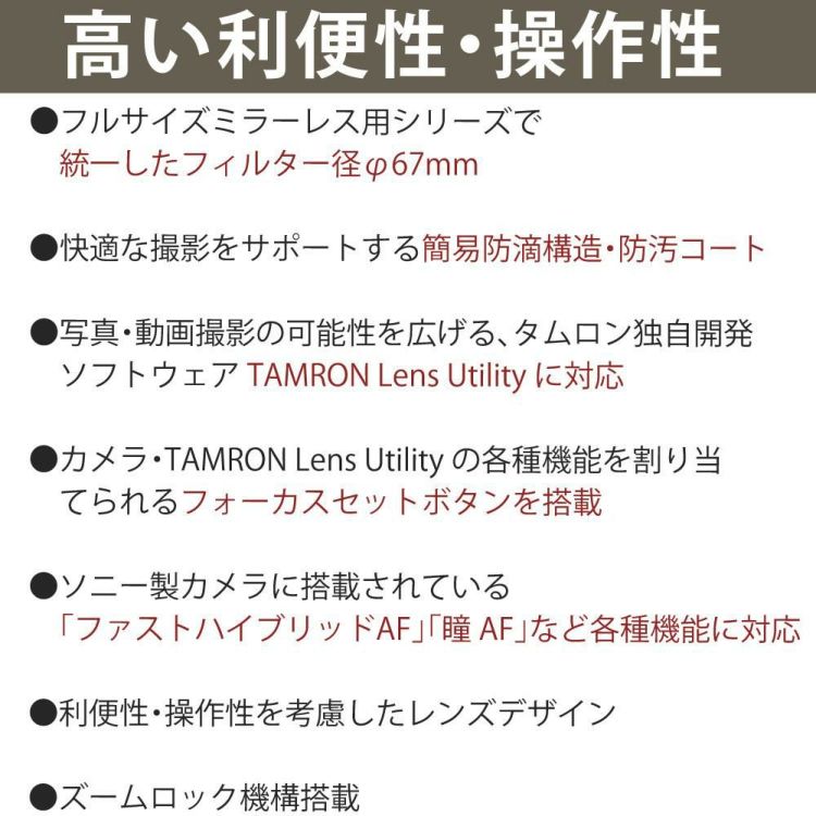 レビューでプレゼント タムロン 28-300mm F4-7.1 Di III VC VXD ソニーE用 A074S