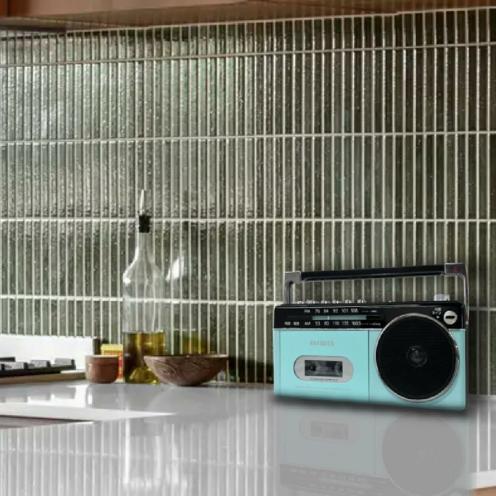 アイワ ラジカセ aiwa audio -G RCP3 GAA4-RCP0003 PG  オーム電機 乾電池 クロス 2枚付き 3点セット ラッピング不可