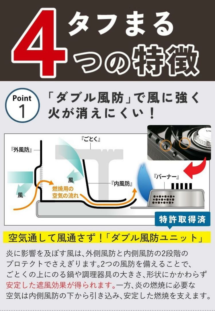 イワタニ タフまる カセットコンロ CB-ODX-1 ブラック 収納バッグ プレート4種 特典付 8点セット ラッピング不可