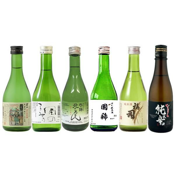 男山 國稀 高砂 福司 北の錦 千歳鶴 北海道産 地酒 日本酒 純米酒 飲み比べ 300ml 6本セット  ラッピング不可  熨斗対応不可