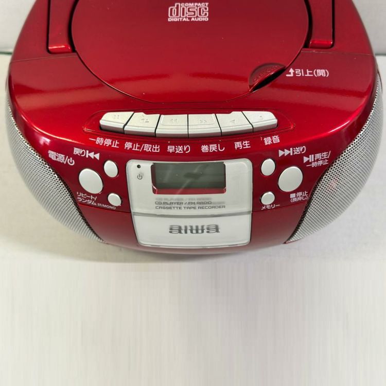 アイワ ラジカセ aiwa audio -G CRC1 GAA4-CRC0001 RD  レッド 単1電池 カセットテープ付き 3点セット