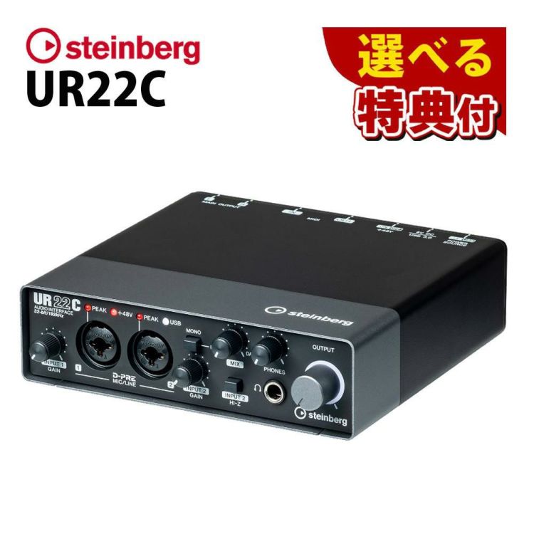 スタインバーグ USB オーディオインターフェース UR22C グレイ＆ブラック 豪華10種から選べる特典付き ラッピング不可