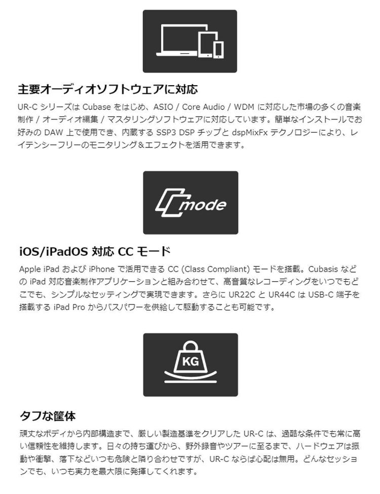 スタインバーグ USB オーディオインターフェース UR22C グレイ＆ブラック 豪華10種から選べる特典付き ラッピング不可