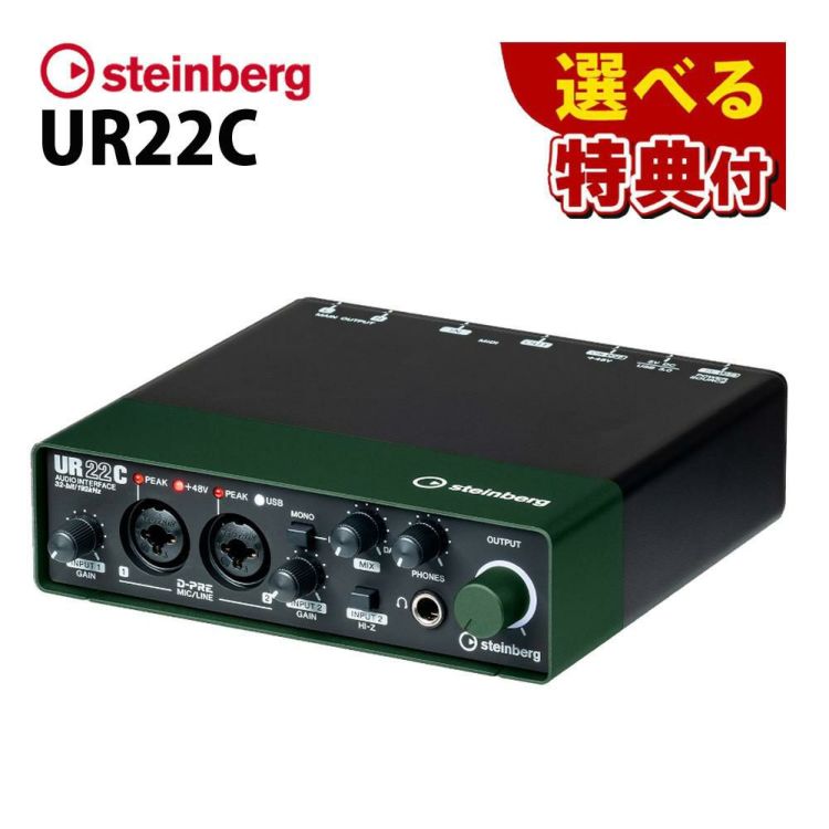 スタインバーグ USB オーディオインターフェース UR22C グリーン＆ブラック 豪華10種から選べる特典付き ラッピング不可