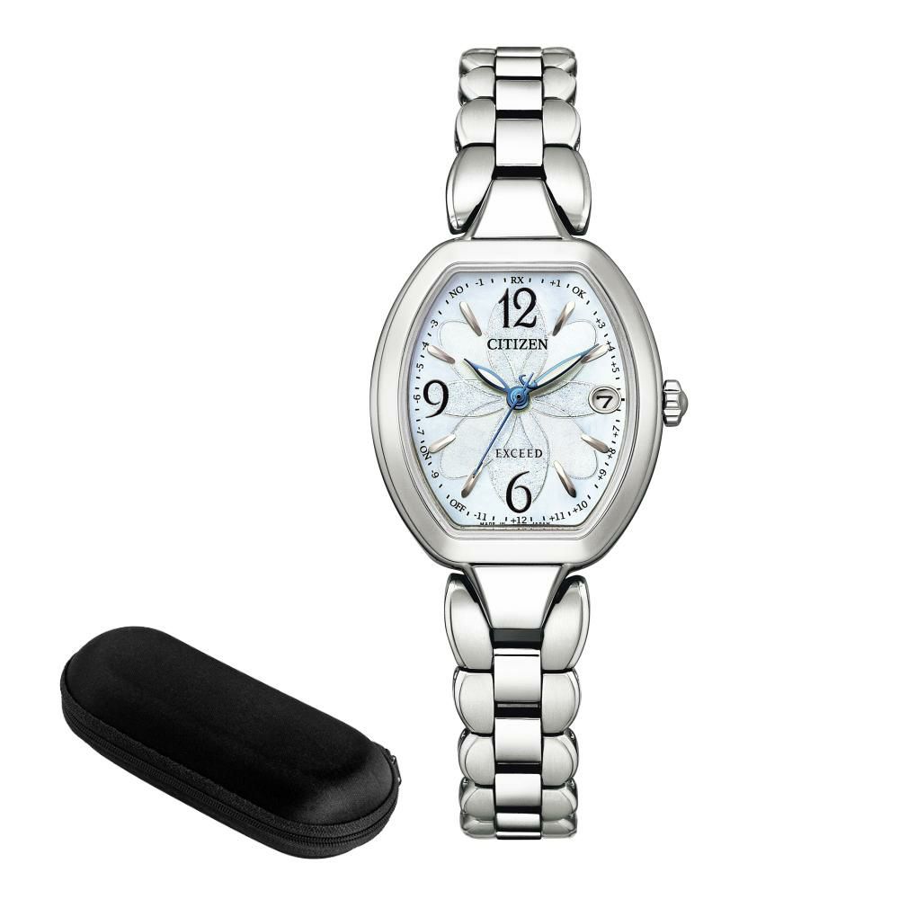 時計ケース付  シチズン CITIZEN 腕時計 ES9480-56W エクシード レディース エコ・ドライブ フラワーバンドトノー  国内正規品