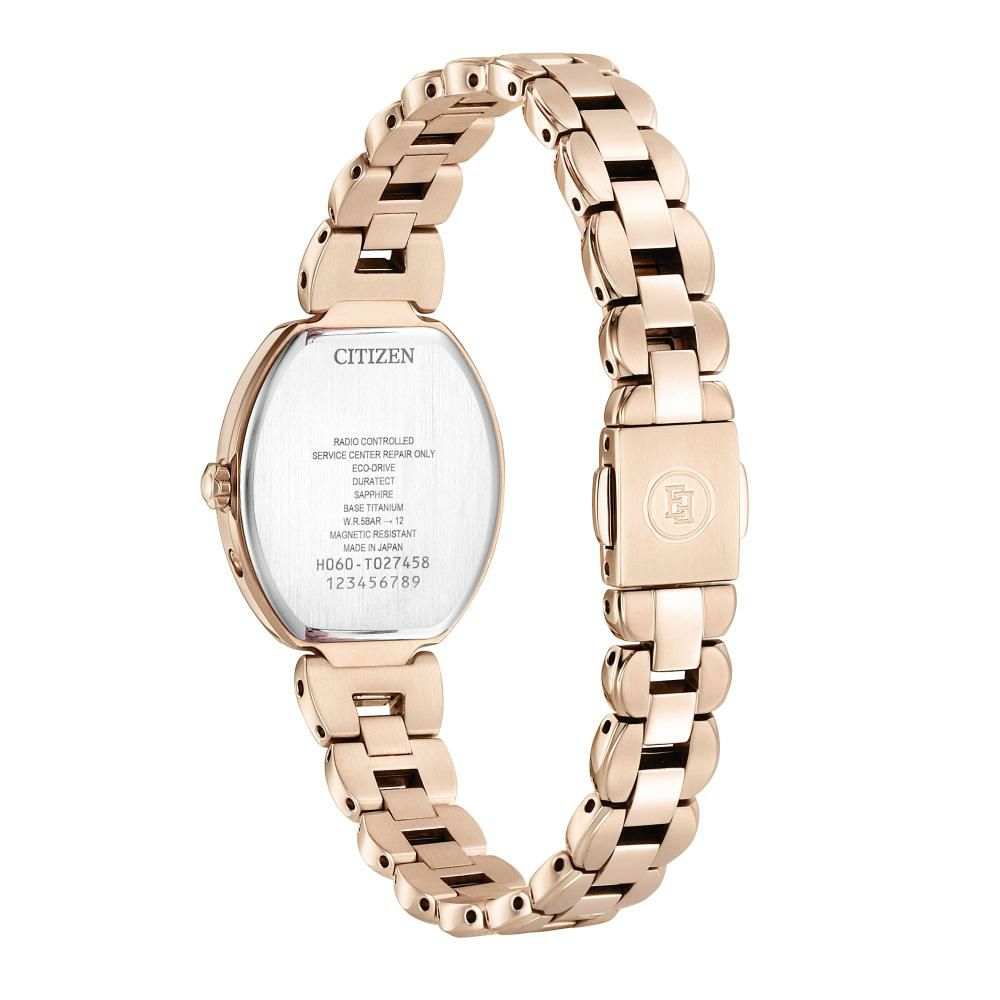 時計ケース付  シチズン CITIZEN 腕時計 ES9482-51W エクシード レディース エコ・ドライブ フラワーバンドトノー チタンバンド ソーラー電波 国内正規品