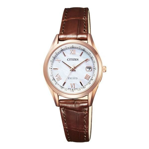 ペア箱入り・クロス2枚付 シチズン CITIZEN 腕時計 CB1112-07W・ES9372-08W エクシード EXCEED ペアモデル ワニ革 ソーラー電波 ペアウォッチ 国内正規品