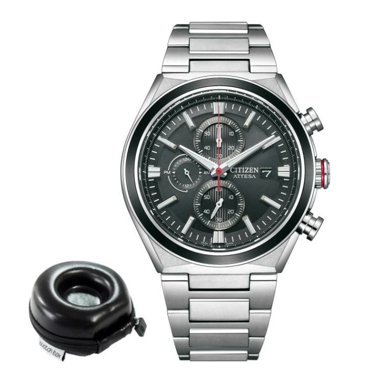 丸型時計ケース付  シチズン CITIZEN 腕時計 CA0836-68E アテッサ ATTESA メンズ ACT Line EcoChrono ソーラー 多針アナログ チタンバンド 国内正規品