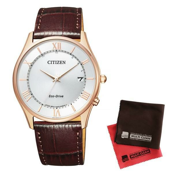 セット  国内正規品  シチズン CITIZEN 腕時計 AS1062-08A Cコレクション メンズ エコ・ドライブ電波時計 薄型＆クロス2枚