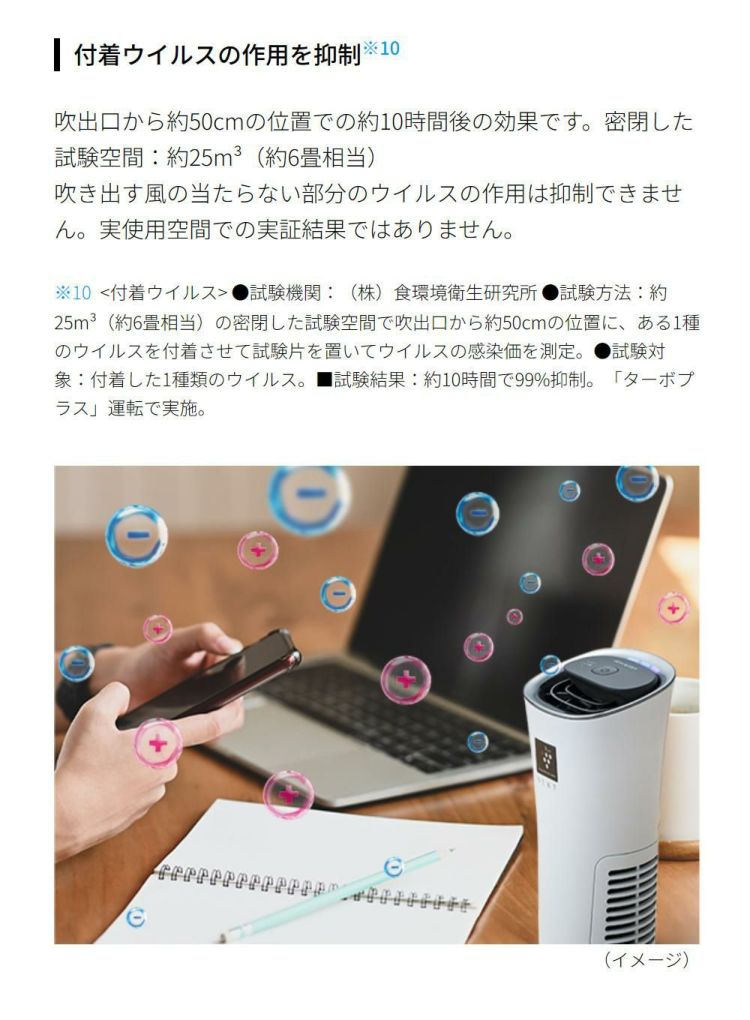 シャープ イオン発生機 IG-MX15-W ホワイト ポータブル空気清浄機 SHARP プラズマクラスター