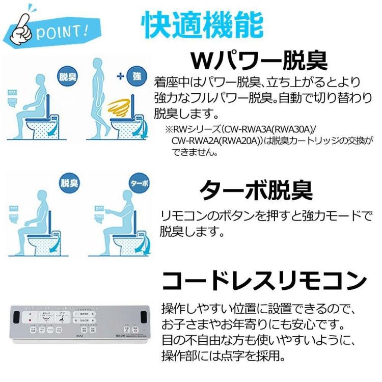 リクシル INAX 温水便座 CW-RWA2A/BW1 ピュアホワイト LIXIL 日本製 ラッピング不可