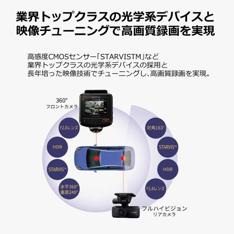 ドライブレコーダー  ケンウッド 360°録画対応2カメラドライブレコーダー  DRV-G60CW ラッピング不可  熨斗対応不可