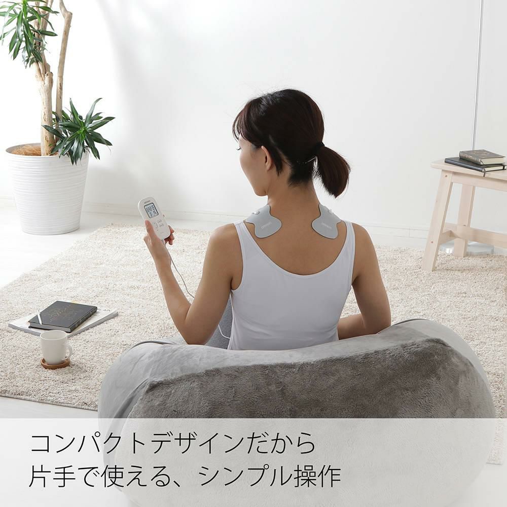 オムロン 低周波治療器 HV-F021-J3W ホワイト 交換パッド＆パットホルダー付き 5点セット レビューで特典プレゼント