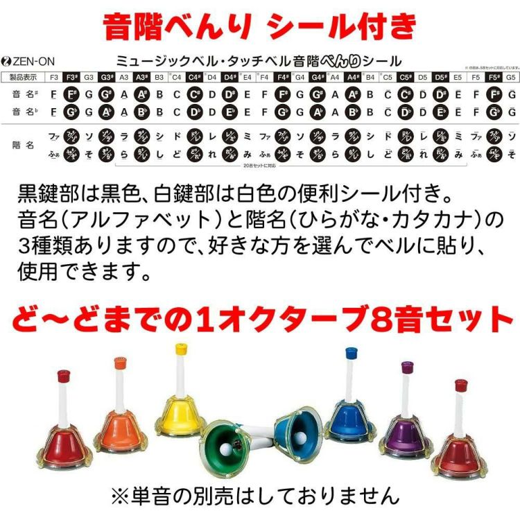 ゼンオン ミュージックベル ハンド/タッチ兼用タイプ 8音 CBR-8T 曲集 クロス セット ラッピング不可