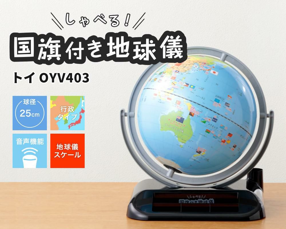 レイメイ藤井 しゃべる国旗付地球儀 トイ 全回転・音声機能付  OYV403 球径 25cm 選べる特典セット 地球儀 喋る プレゼント