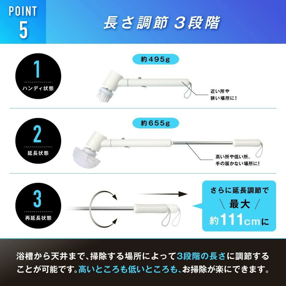 サクセスアジア 充電式コードレス 耐水 両回転ブラシ SA0010 ふきん スポンジ付き セット ラッピング不可