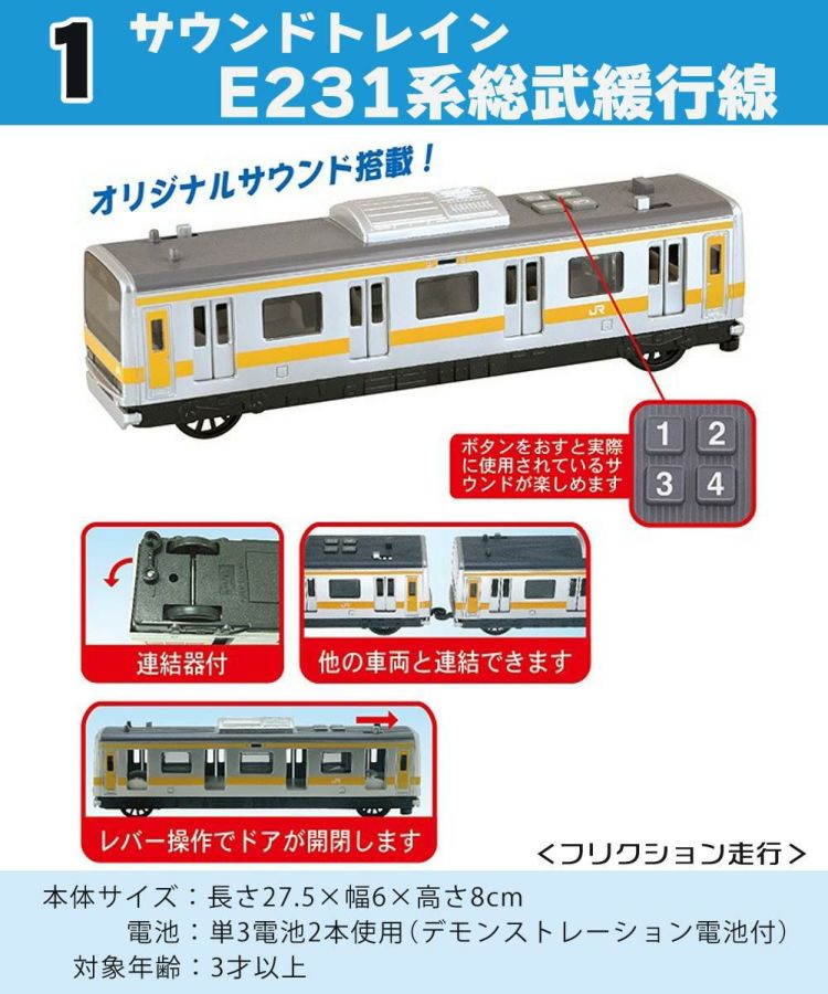 トイコー 電車 おもちゃ サウンドトレイン 総武緩行線＆京浜東北線＆中央快速線＆山手線＆阪急電車 セット