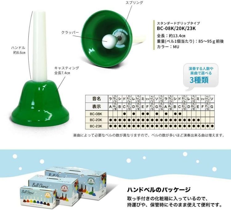 キョーリツ ミュージックベル BC-23K/MU 曲集 ケースセット ラッピング不可