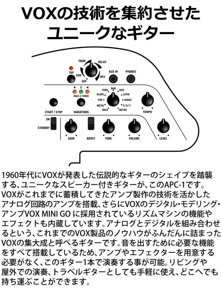 VOX ヴォックス APC-1 エレキギター APC-1 RD APC-1 OR APC-1 BL ラッピング不可