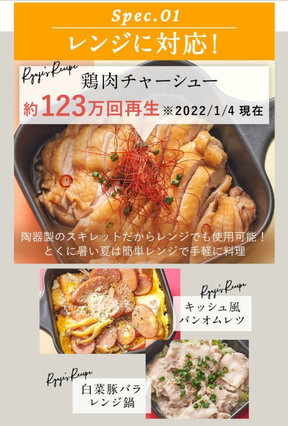 料理研究家リュウジ監修 リュウジの万能スキレット スキレット鍋 陶器 スポンジ付きセット