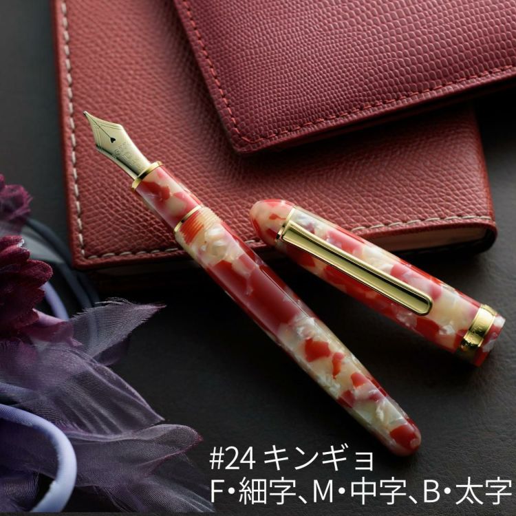 プラチナ万年筆 #3776CENTURY セルロイド PTB-35000S  4点セット 金魚 桜 エメラルド ミッドナイトオーシャン べっ甲 石垣