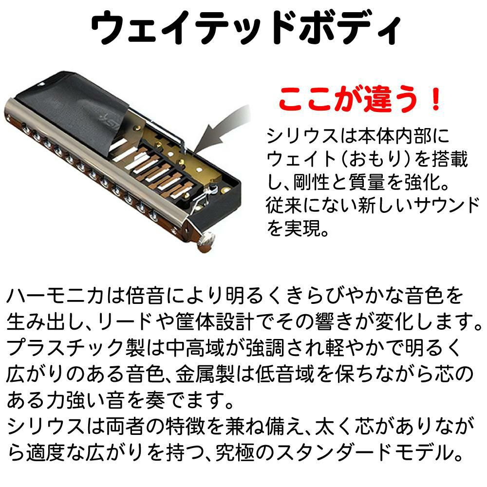 SUZUKI スズキ クロマチックハーモニカ シリウス S-48S 12穴 48音  3オクターブ  除菌クリーナー クロスセット