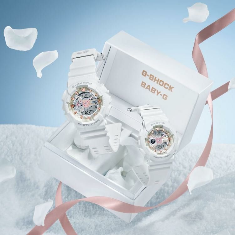 カシオ ジーショック＆ベビージー 腕時計 Lovers Collection ホワイトローズ ペアウォッチ 国内正規品 LOV-24A-7AJR