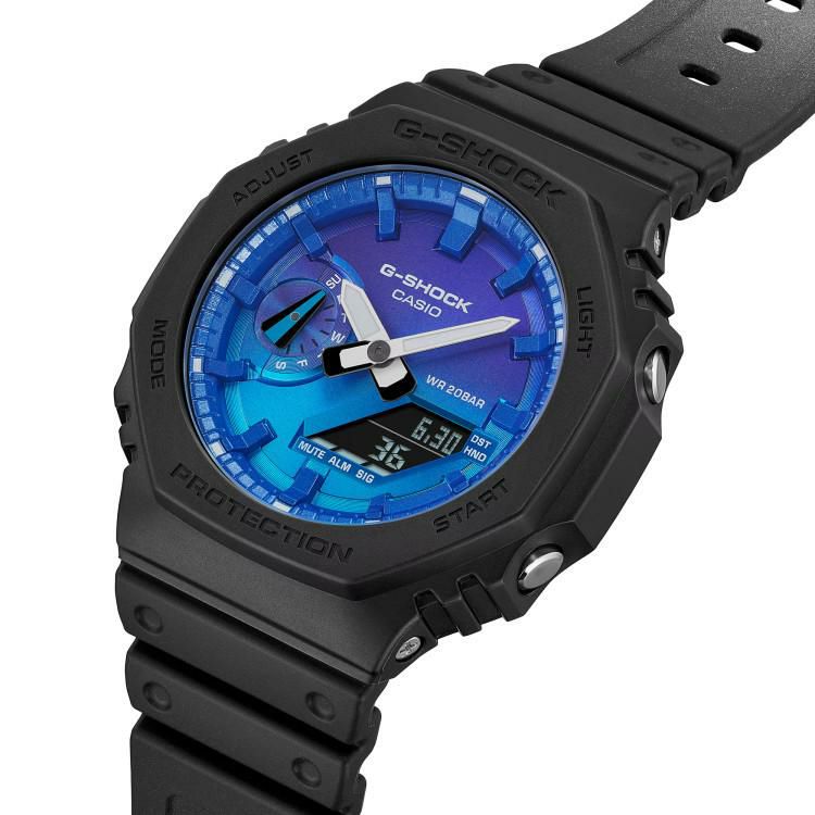 カシオ ジーショック 腕時計 Flame inside クオーツ 樹脂バンド 八角形 メンズ 国内正規品 GA-2100FL-1AJF